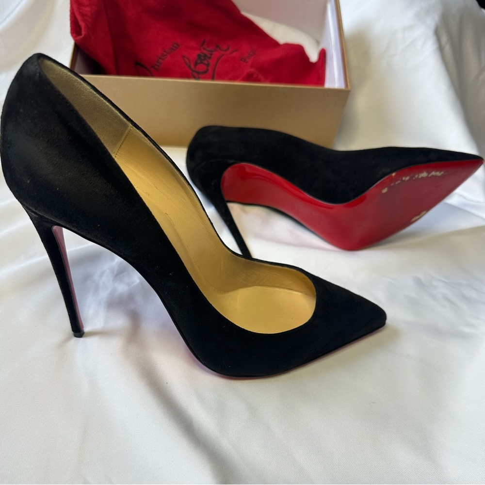 Christian Louboutin Pigalle Follies Veau Velours/black/ size 42.5/ 100 heel